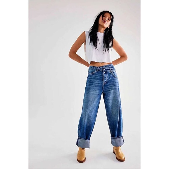 NWT Free People Crossroads Low rise baggy Jeans 25 - Picture 12 of 16
